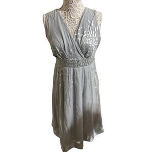 Lane Bryant Silver Sleeveless Flowy Midi Evening Dress –  Women’s Size 16